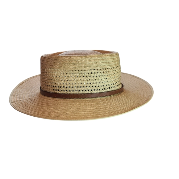 Akubra Hemp/Leather Balmoral Hat Size 62 Australian Great Condition - Picture 2 of 7